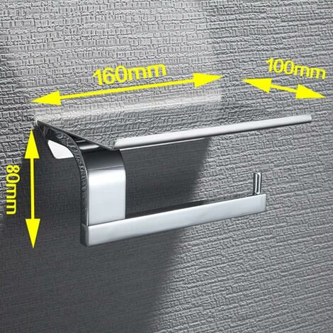 Klassischer Toilettenpapierhalter mit Ablage, Edelstahl, Seidenpapierrollenhalter, Wandmontage, WC-Badezimmerzubehör, Silber