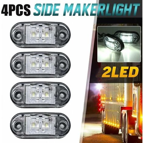 4 Stück LED-Seitenmarkierungsleuchten, 12 V/24 V, vordere und hintere  Lichter, wasserdichte Blinker, Positionsseitenleuchten für