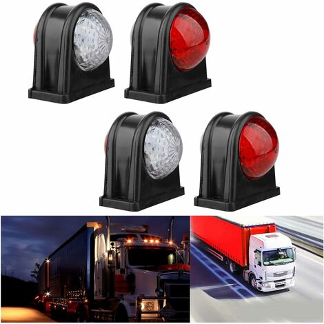 4 Stück 8 Seitenmarkierungs-LEDs für Auto, LKW, 10–30 V, rot und