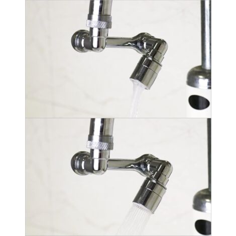 SKOWLL Schwenkbarer Waschtisch-Wasserhahn – 360° Drehbar, Für 3-Loch-Montage 20,3–40,6 Cm – Poliertes Chrom, 2 Griffe, Keramischer Ventilkern