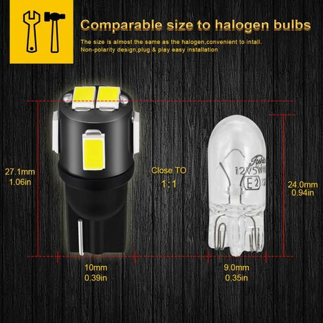 4er-Pack T10 W5W 6 x 5630 Auto-LED-Lampen, Auto-Innenraum-LED-Lampen mit  Canbus