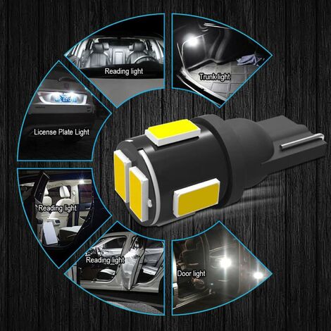 4 pcs LED Lampe Auto T10 W5W 8 LED SMD (kaltweiß)