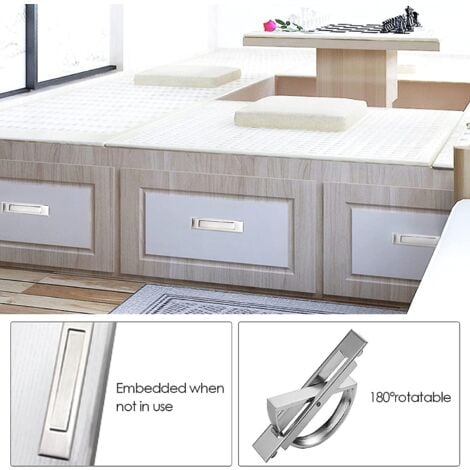 2 Stück Zuggriff Edelstahl - Versteckter Griff Für Möbel & Luken