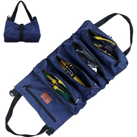 Auto-Wartungs-Aufbewahrungs-Werkzeugtasche, Auto-Leinen-Hardware-Werkzeug-Set,  Werkzeugtasche, Blau