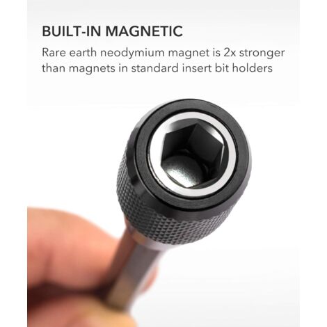 OUNONA 3-teiliges Set Magnetische Bithalter-Verlängerungen – 50 Mm, 100 Mm, 150 Mm, 1/4" Sechskant