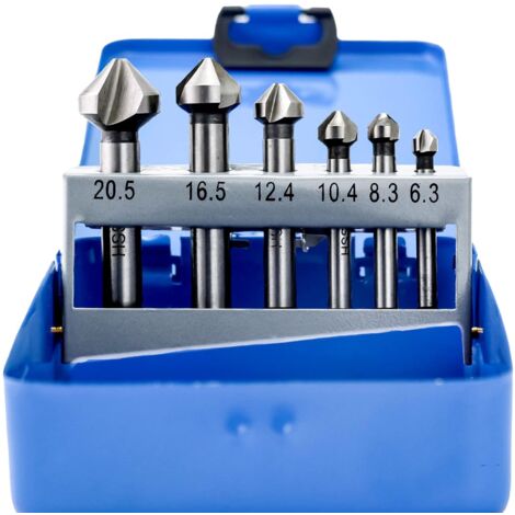6 Fraises à Chanfreiner HSS 90° - Revêtement Titane, Ø 6,3-20,5mm, Pour Bois, Métal, PVC - DIY Et Pro