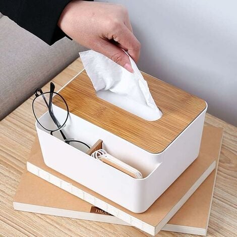 Multifunktionale Taschentuchbox aus Holz, rechteckig, mit
