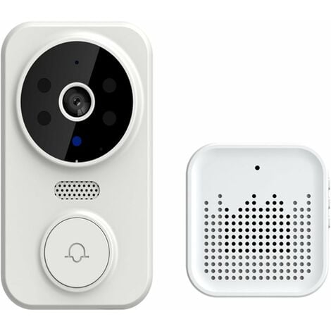 Smart Video Türklingel, Wireless Fernbedienung Visuelle Türklingel, WiFi  Kamera Intercom Türklingel, Bewegungserkennung Sicherheits Türklingel, Weiß