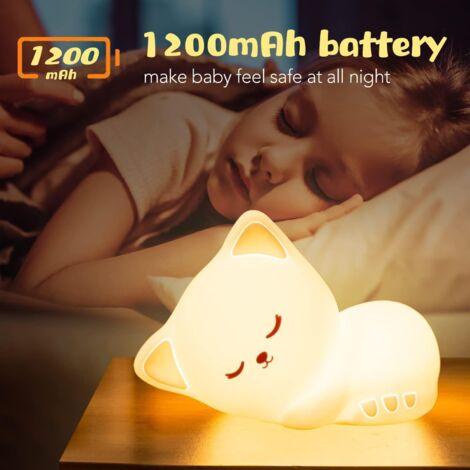 Baby Nachtlicht Kinder Nachtlicht Babyzimmer Deko, 16 Farben Katze Nachtlicht Kinder Nachttischlampe Baby Nachtlicht, Babyzimmer Deko BeBe Nachtlicht Kawaii Deco, Baby Nachtlicht LED Nachtlicht
