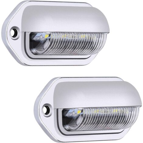 Stück LED-Kennzeichenleuchte, wasserdicht, 6 SMD-LED-Rückleuchten, Kennzeichenleuchte für 12 V/24 V, LKW, Transporter, Anhänger, Auto, Fahrzeug, Wohnwagen, Silber