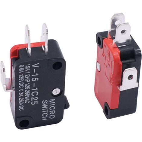 Taiss Mikroschalter Set 10 Stück V-15-1C25 – 16A 250VAC, SPDT 1NO+1NC, Drucktaster, Für Mikrowelle, Arcade & Hausgeräte – 1 Jahr Garantie