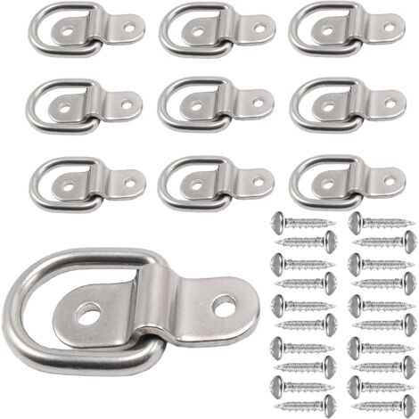 Anker-D-Ring, 1/4 Zoll, robuster Anhänger-Ankerbolzenring, 1200 Pfund Kapazität, Anhänger-Kartenturm, Ankerhalterung, Haken-Set für SUV, Wohnmobil, Wohnmobil, Van, Auto, Boot, Motorrad, Oberflächenmon (1/5)