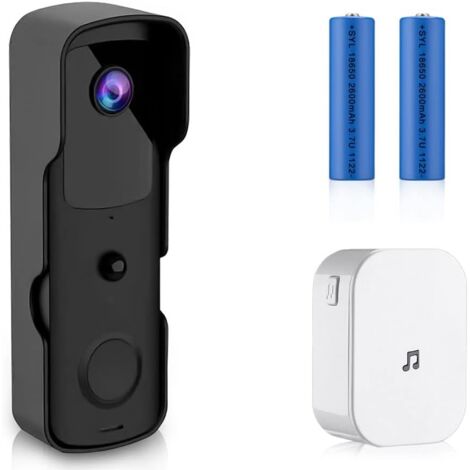 Drahtlose Kamera-Türklingel, kabellose Kamera-Türklingel, kabellose Türklingel, Video-Türklingel mit Glocke, Diebstahlschutz-Türklingel, kabellose Türklingel, nur 2,4 GHz WLAN, geeignet für Häuser, Wo (1/5)