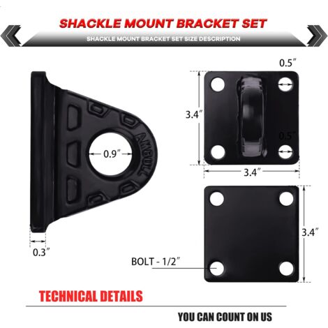 Nilight D-Ring Schäkel 2 Stück - 4,75t Abschlepprolle Offroad Zubehör