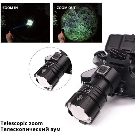 Stirnlampe Kopflampe Wiederaufladbar Hell Scheinwerfer Super Led Wasserdicht USB