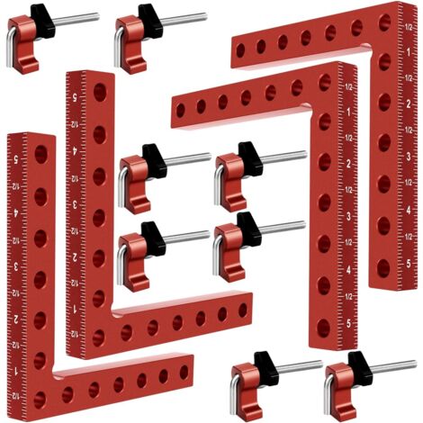 90-Grad-Klemme, Schrankklemme, Aluminium-Eckstrebe 5,5" x 5,5" (14 x 14 cm), Eckklemme für Holzbearbeitungswerkzeuge, rechtwinklige Klemme, Schublade, Bilderrahmen (4 Stück) (1/5)