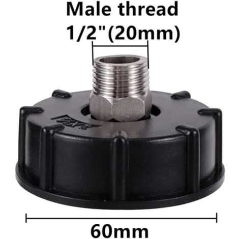 IBC Adapter S60X6 Mit 1/2" Außengewinde – Edelstahl Schlauchanschluss Für Wassertank, Garten & Industrie