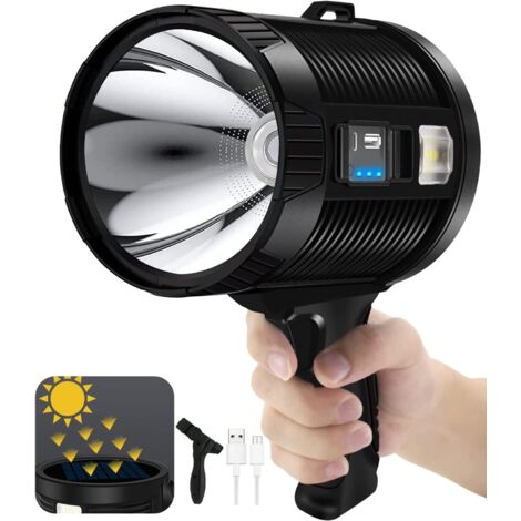 Lumen-Strahler, superhelle wiederaufladbare Taschenlampe mit Stativ, 6 Modi, IPX6 wasserdicht, tragbarer Strahler für den Außenbereich, für die Seejagd und zum Bootfahren
