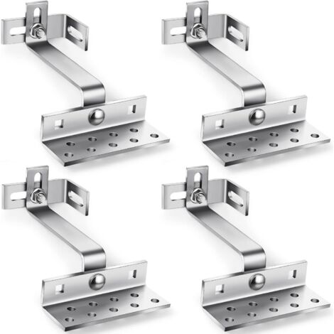 2er-Pack PV-Dachhaken, A2-Edelstahl, Solarmodul-Montagehaken, A2-Seitenmontagehalterungen, PV 3-Wege für Oberflächenmontage