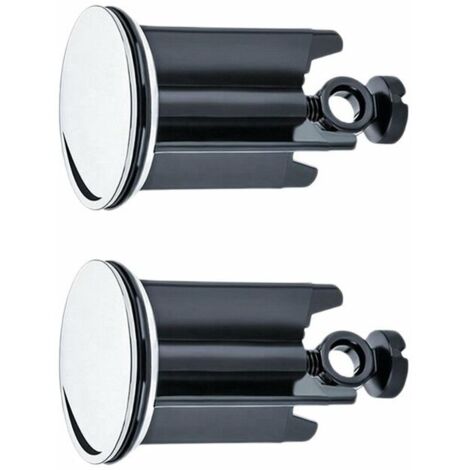 Universal Waschbeckenstöpsel für Waschbecken Ø 40 mm, 2er Set, Ablaufstopfen Messing verchromt, mit Gummidichtung, höhenverstellbarer Stöpsel, Badewannenablauf Edelstahl, BR-Vie