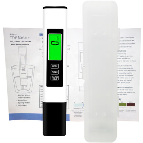2024 NEU Digitales TDS-Messgerät 4-in-1-Wassertester – Genaues und zuverlässiges TDS-EC- und Temperaturmessgerät (°C, °F) – 0–9990 ppm – Spezialtests für Trinkwasser, RO/DI-Systeme, Aquarien, Pools un