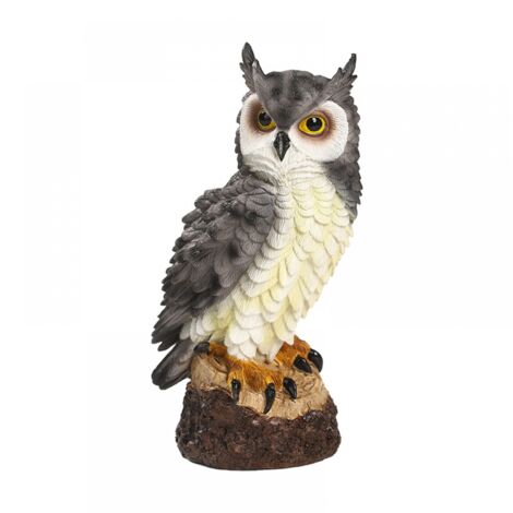 Gartenornament, Eulendekoration, Gartengeschenke für Frauen, Harzmaterial-Kollektion, Eulenornamente für Zuhause, Gartenstatuen, Tiere für draußen, Taubenabwehr, Weiß (1/5)