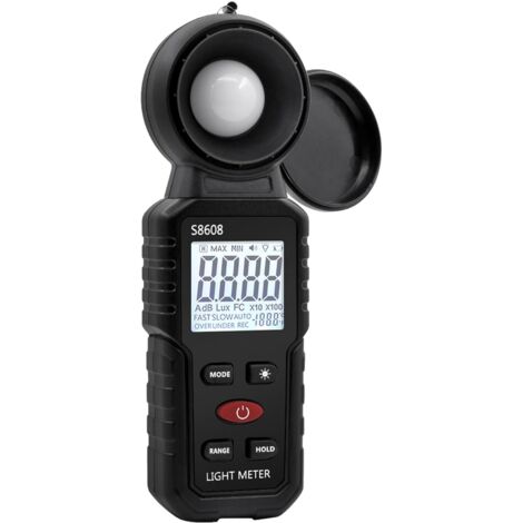 Digitales Luxmeter, Lichtmessung mit 0,1-200.000 Lux, Tragbares digitales Umgebungslichtmessgerät, Bereich bis 200.000 Lux für LED-Licht, Pflanzen