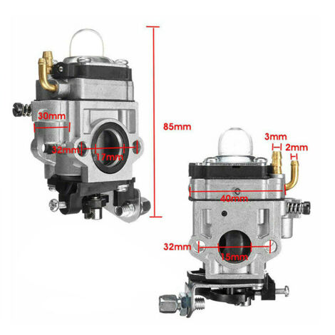Runfider Kit Carburatore 15mm Per Scooter 50cc 49cc 47cc 43cc – Per Mini Moto Cross E Motori A 2 Tempi – Con Guarnizioni E Candela