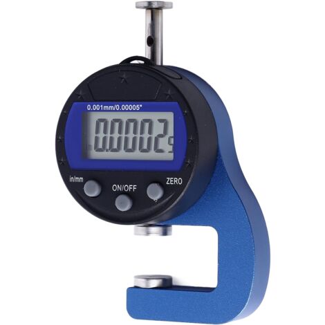 Digitales Dickenmessgerät, präzises elektronisches Mikrometer mit LCD-Anzeige, 0,001 mm Auflösung, zum Messen der Dicke von Papier, Rohren und Blechen