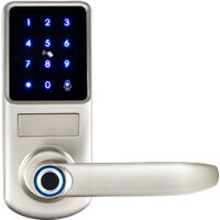 Elektronisches Fingerabdruck-Türschloss mit sicherer Tastatur, Fernentriegelungs-App für Heim- und Hotelsicherheit, Smart Lock, Weiß