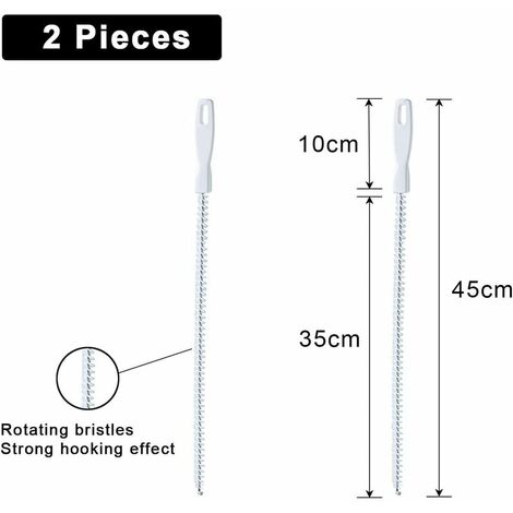 Spazzola per pulizia scarichi fognari, Spazzola per pulizia sbloccaggio  tubi flessibili da 45 cm, Strumento per