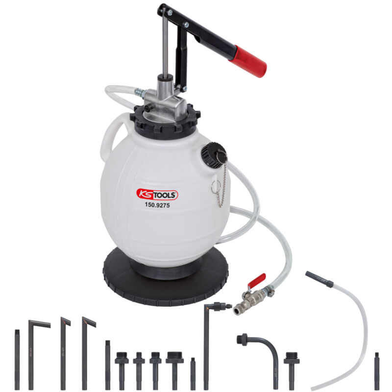 Pompe De Remplissage Boîte Vitesse KS TOOLS - Appareil Manuel Avec 15 Adaptateurs Pour Huile