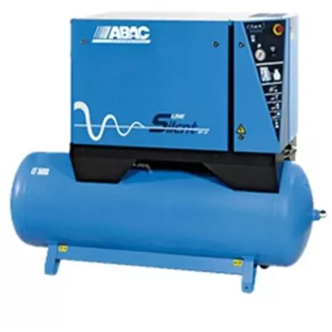 Abac – Compresseur d'air silencieux 7,5 CV 500 litres – Débit 53 m³/h – Pression 11 bar – Niveau sonore 68 dB(A) – Alimentation 400 V Tri