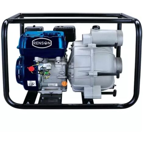 Renson – Motopompe thermique auto-amorçante 45m3/h – Pour eaux chargées – Hauteur de relevage 30m – Débit max 45m3/h – Moteur essence 196cc