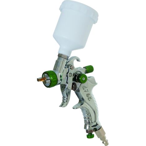 Pistolet à peinture HVLP 120 cc – Buse 0,8 mm – Pression 4 bar – Consommation d'air 100-170 l/min – Finition précise pour retouches automobiles – Sodisair