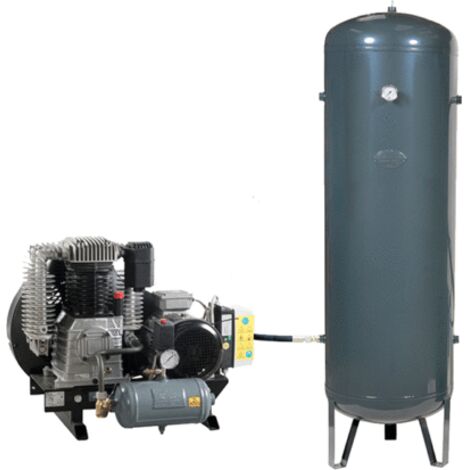 Compresseur d'air à piston triphasé sur plateau 7.5 CV K50/BF10 SD - 500 V avec cuve NUAIR (1/2)