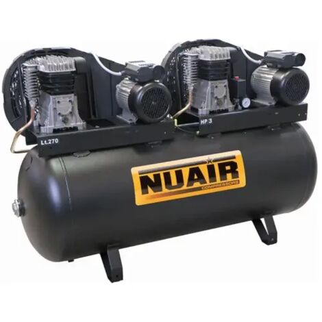 Compresseur à piston tandem 3+3 CV 270 litres NUAIR (1/3)