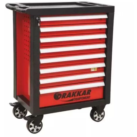Sodise – Servante d'atelier roulante 8 tiroirs – Charge max 25kg par tiroir – Dimensions 770x465x970mm – 320 outils inclus (1/3)