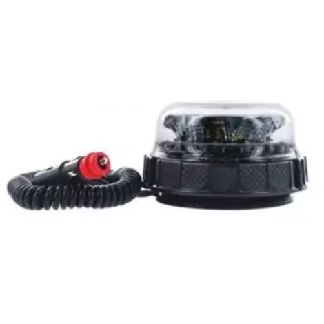 Gyrophare LED rotatif double flash cabochon transparent