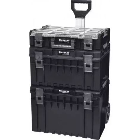Drakkar Equipement – Servante d'atelier roulante 50 litres – 3 tiroirs – Dimensions 600x460x835mm – Polycarbonate ultra résistant – Roues caoutchouc pour maniabilité