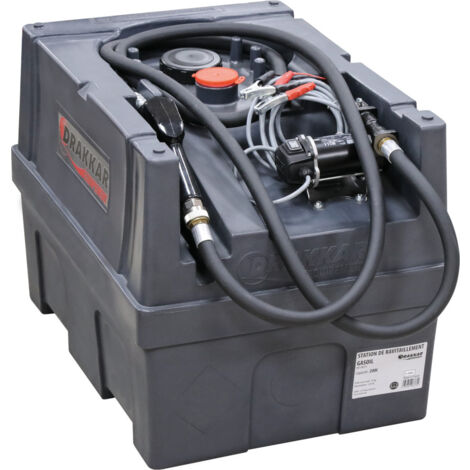 Drakkar Equipement – Cuve de ravitaillement gasoil 200 litres – Pompe électrique 12V 45L/min – Polyéthylène – Conforme normes ADR – Passage chariot élévateur
