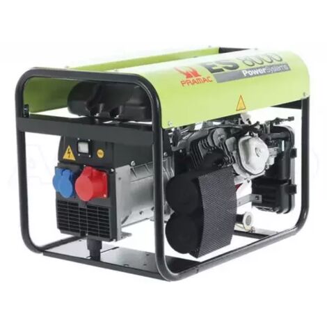 Pramac – Groupe électrogène triphasé 380V AVR 8.3 kVA – Moteur Honda GX390 – Autonomie 5h12 – Niveau sonore 69 dB(A) à 7m – 81 kg