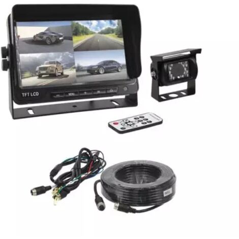 Caméra de recule HD 12/24V pour bus et camion écran 7" fractionné