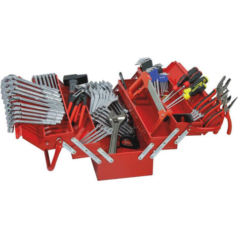 Drakkar Equipement – Caisse à outils complète 88 pièces – Outils de haute qualité pour dépannage – Caisse en métal avec 5 cases – Poids 16,4 kg (1/2)