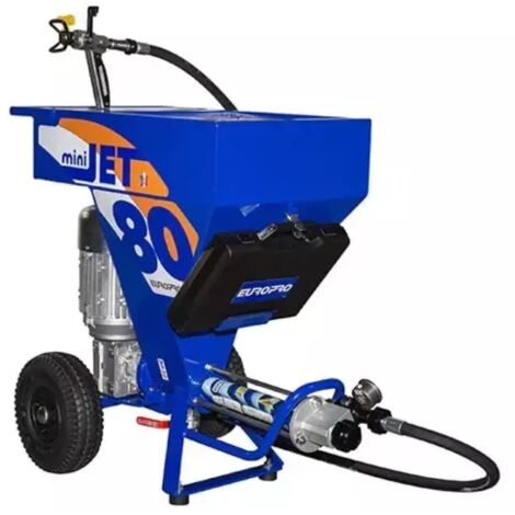 Machine à projeter MINIJET 80 – Pression 80 bar – Débit 4,5 L/min – Moteur 1,5 kW – Capacité cuve 45 L – Pour enduits pelliculaires