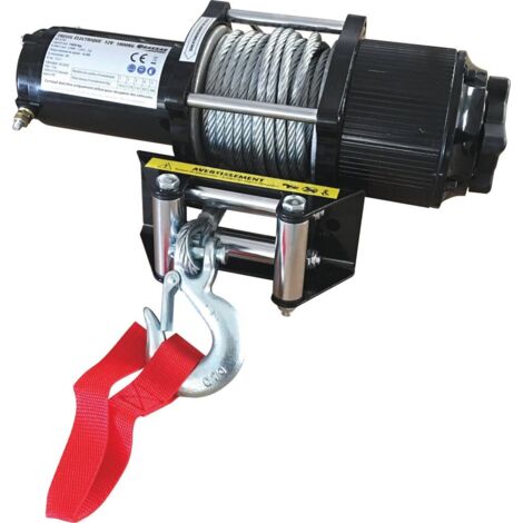 Drakkar Equipement – Treuil électrique 12V 1800kg – Câble 13,5m Ø6mm – Commande à distance 3m – Débrayage manuel – 15244