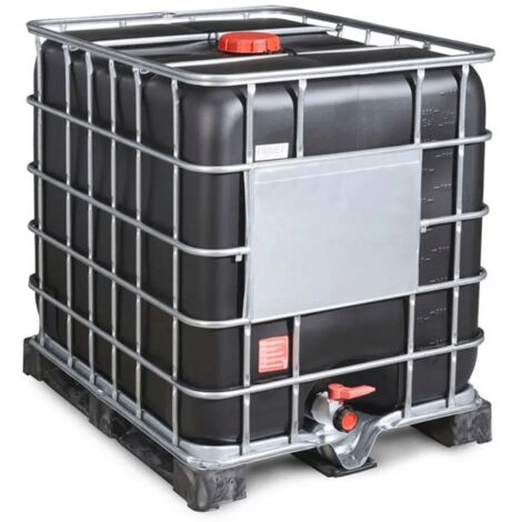 Renson – Récupérateur d'eau de pluie 1000L – Cuve noire anti-UV en PEHD – Limite prolifération d'algues – Empilable pour stockage optimisé