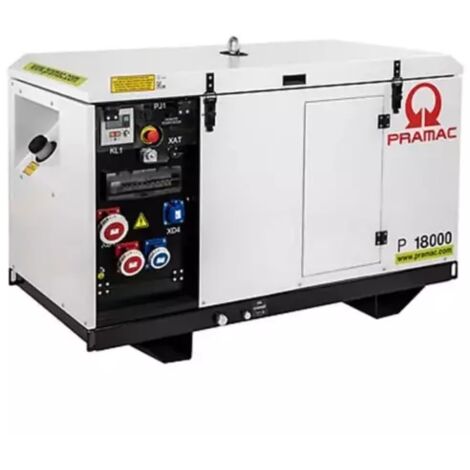 Pramac – Groupe électrogène triphasé 17 kVA – Moteur diesel YANMAR 3 cylindres – Faible niveau sonore 67 dB(A) à 7 m – Autonomie 51 litres