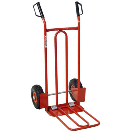 Kstools – Diable à roues gonflables 250 kg – Bavette repliable – Roues Ø 260 mm – Pour charges lourdes et manœuvre facile