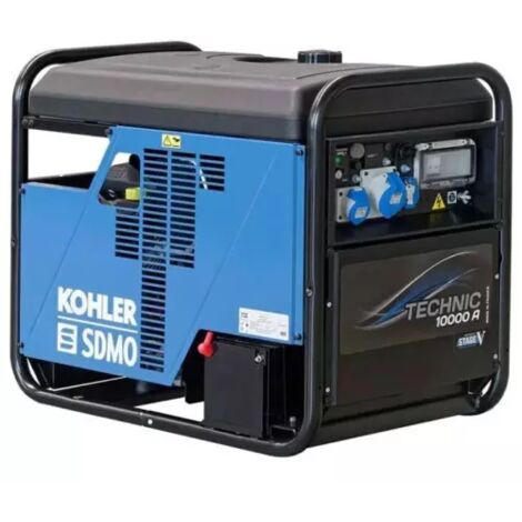 Sdmo – Groupe électrogène monophasé 10,5 kW – Moteur KOHLER – Démarrage électrique – Autonomie 6,6h – Réservoir 33L – 97 dB(A) puissance acoustique